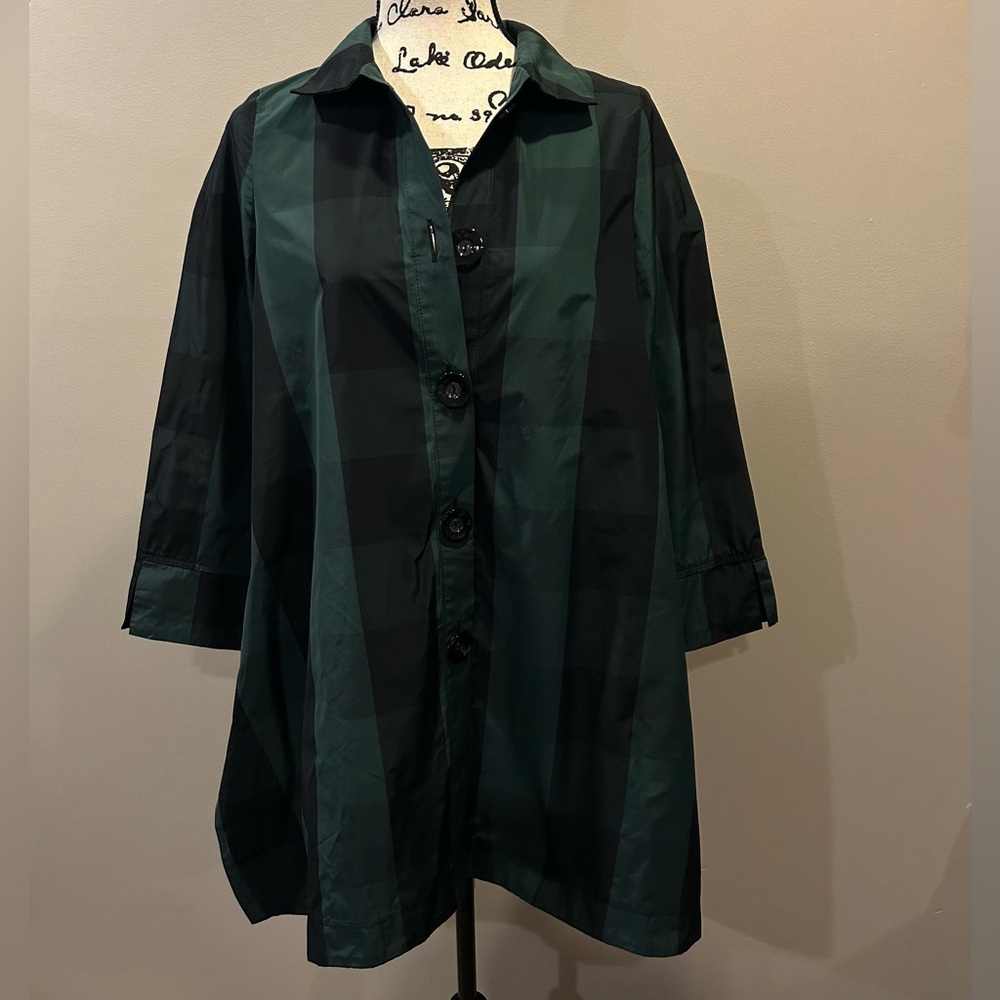 Ic Collection Plaid Button Front Jacket - image 1